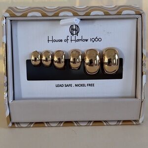 HOUSE OF HARLOW 1960 3 Thick Earring Huggie Hoop Set NIB $125